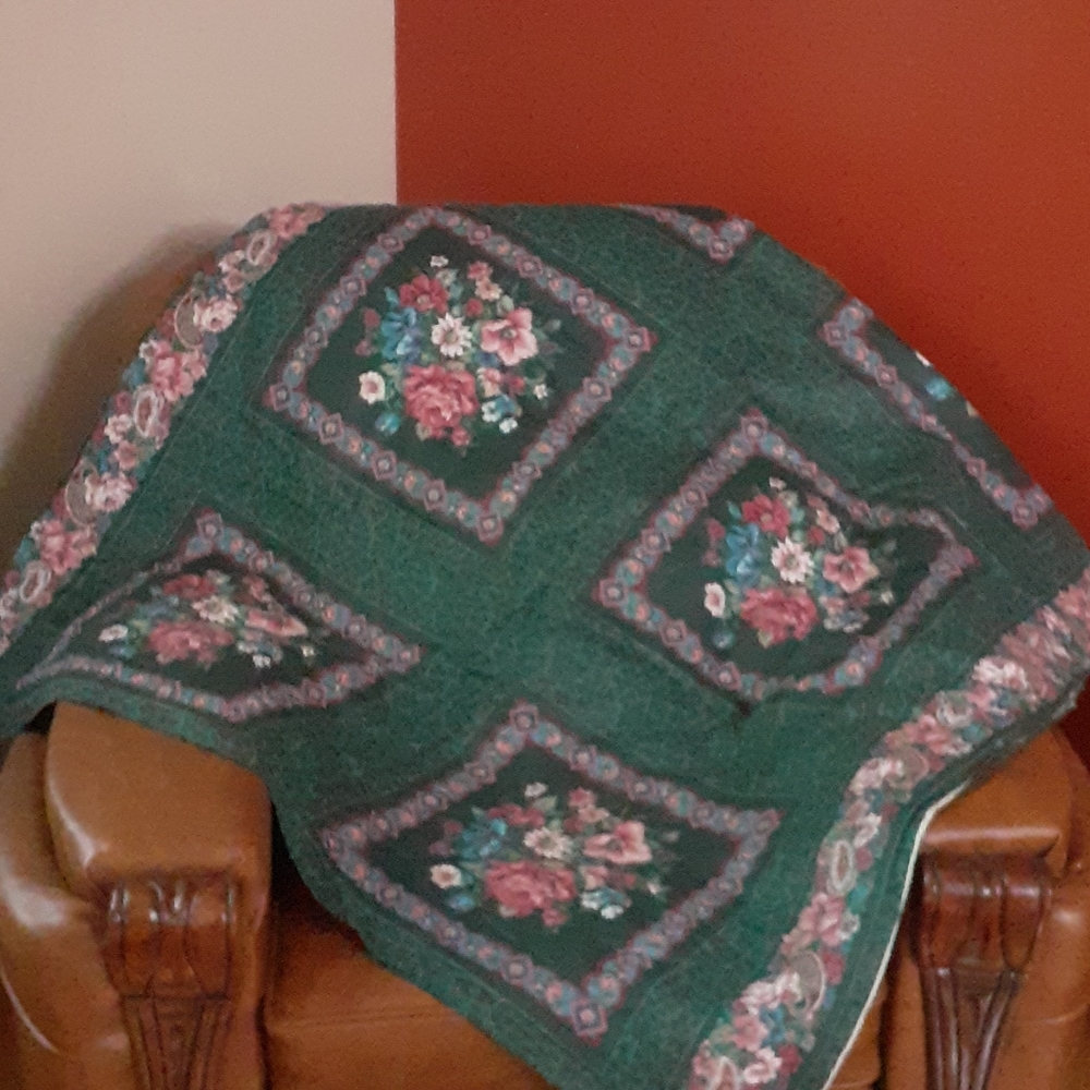 Hand Crafted Quilt 58” x 45”, Great as a Lap Quilt